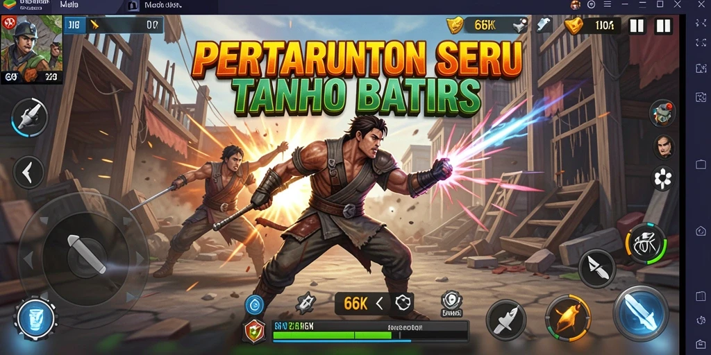Screenshot utama menampilkan aksi intens dari permainan Fighting 66K.