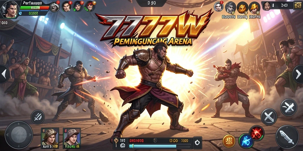 Gameplay seru dalam 7777W dengan pertarungan yang mendebarkan.