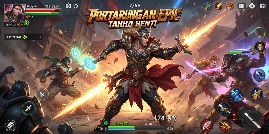 Tampilan gameplay menarik dalam pertarungan 77RP.