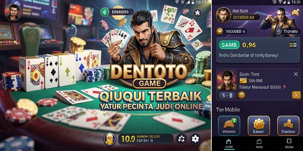 Screenshot gameplay DENTOTO menunjukkan aksi QiuQiu yang seru dan kompetitif.