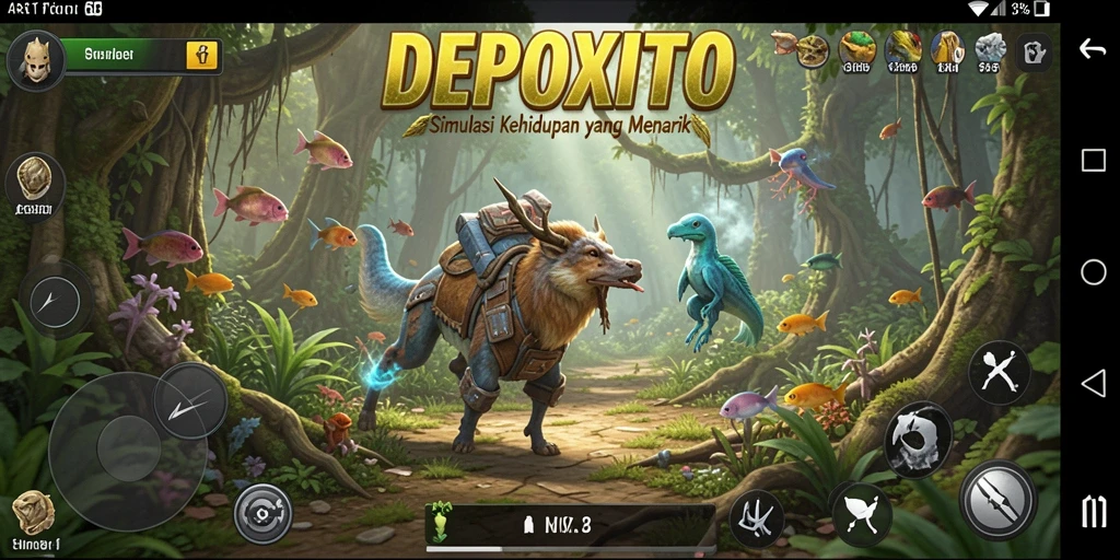 Screenshot gameplay DEPOXITO menunjukkan suasana interaktif yang menyenangkan.