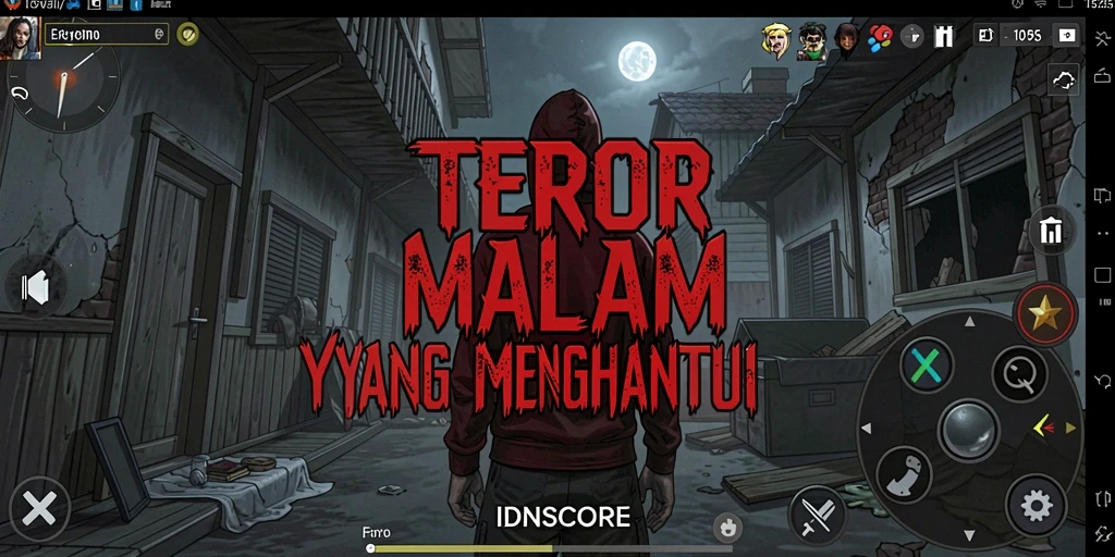 Screenshot gameplay menakutkan dari IDNSCORE dengan suasana mencekam.