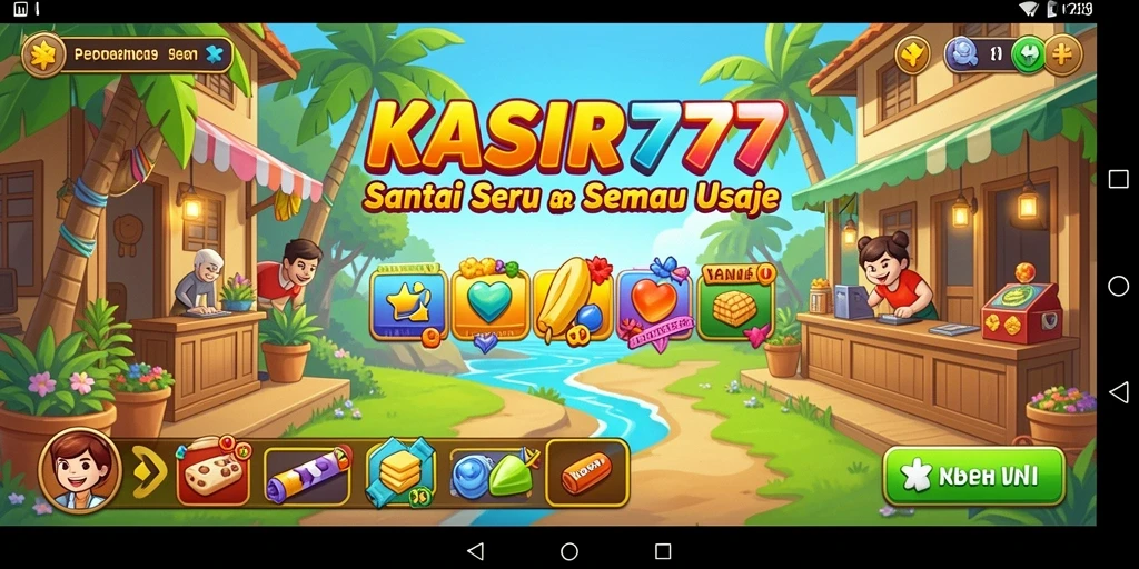 Tampilan gameplay KASIR777 yang ceria dan menghibur.