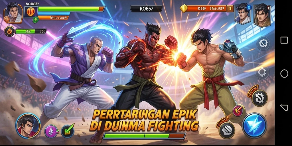 Tampilan gameplay seru dan mendebarkan dalam KO857.