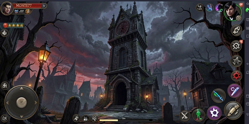 Gameplay epik MONTE77 dengan menara dan strategi bertahan.