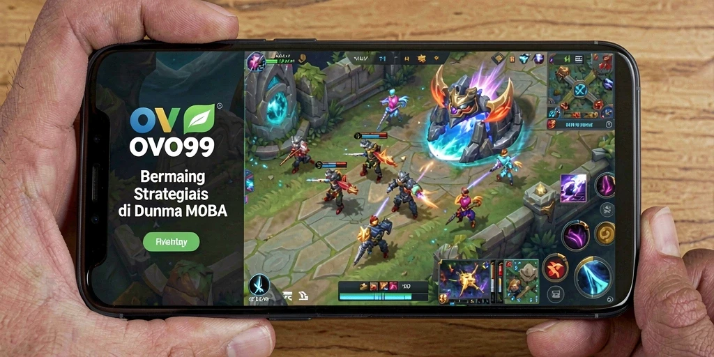 Tangkapan layar utama OVO99 menampilkan aksi intens dalam pertandingan MOBA.