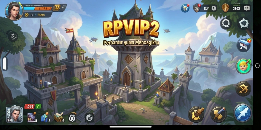 Tampilan gameplay RPVIP2 yang mendebarkan dalam pertahanan menara.