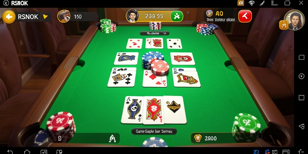 Tampilan gameplay seru RSNOK dengan kartu Gaple yang menantang.