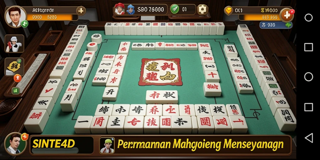 Tampilan menarik dari gameplay SINTE4D Mahjong yang seru.