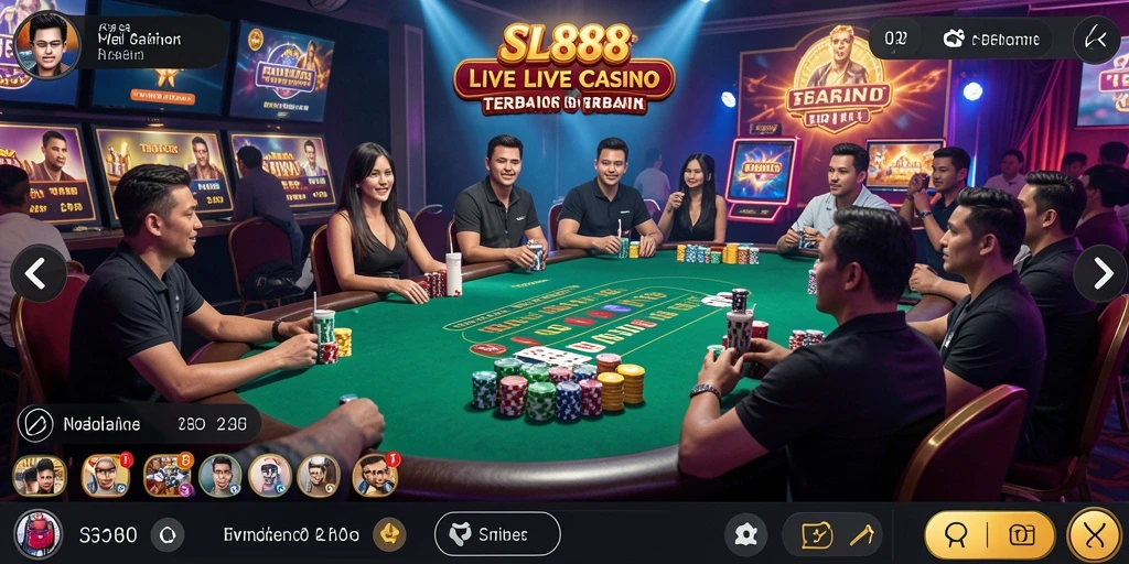 Tampilan gameplay Live Casino yang mendebarkan di SL888.