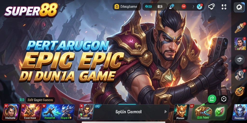 Tampilan gameplay SUPER88 yang mendebarkan di tengah pertarungan.