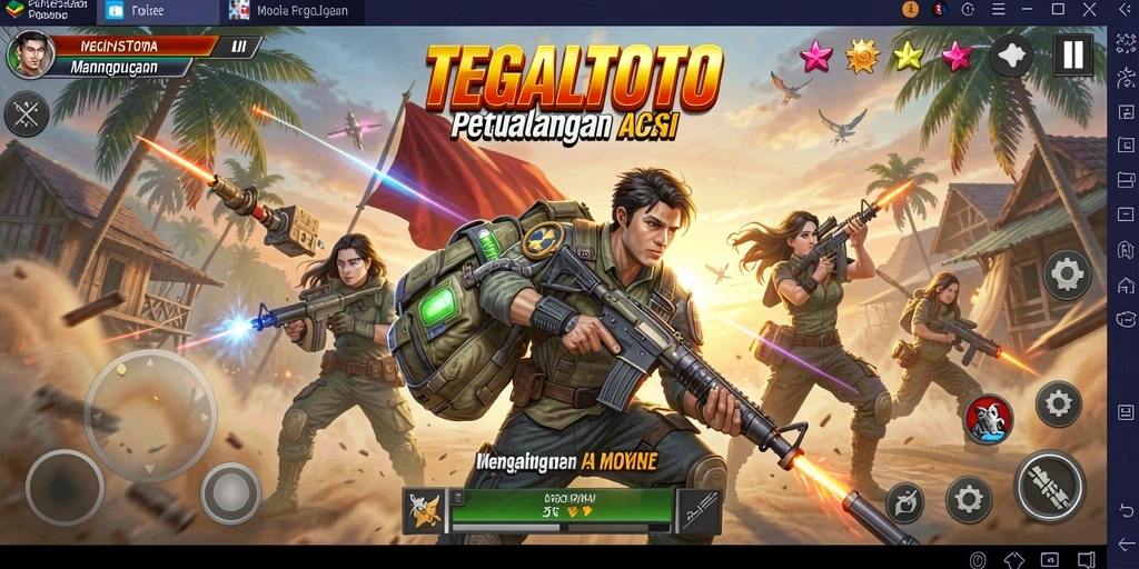 Screenshot gameplay <strong>TEGALTOTO</strong> menampilkan aksi pertarungan yang intens.