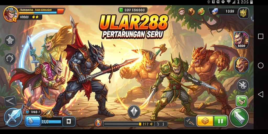 Screenshot gameplay ULAR288 menampilkan pertarungan seru antara karakter dengan efek visual menawan.