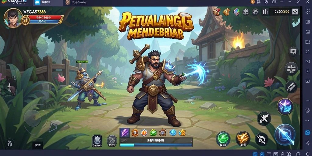 Screenshot gameplay RPG yang menampilkan pertempuran epik dan lingkungan yang menakjubkan.
